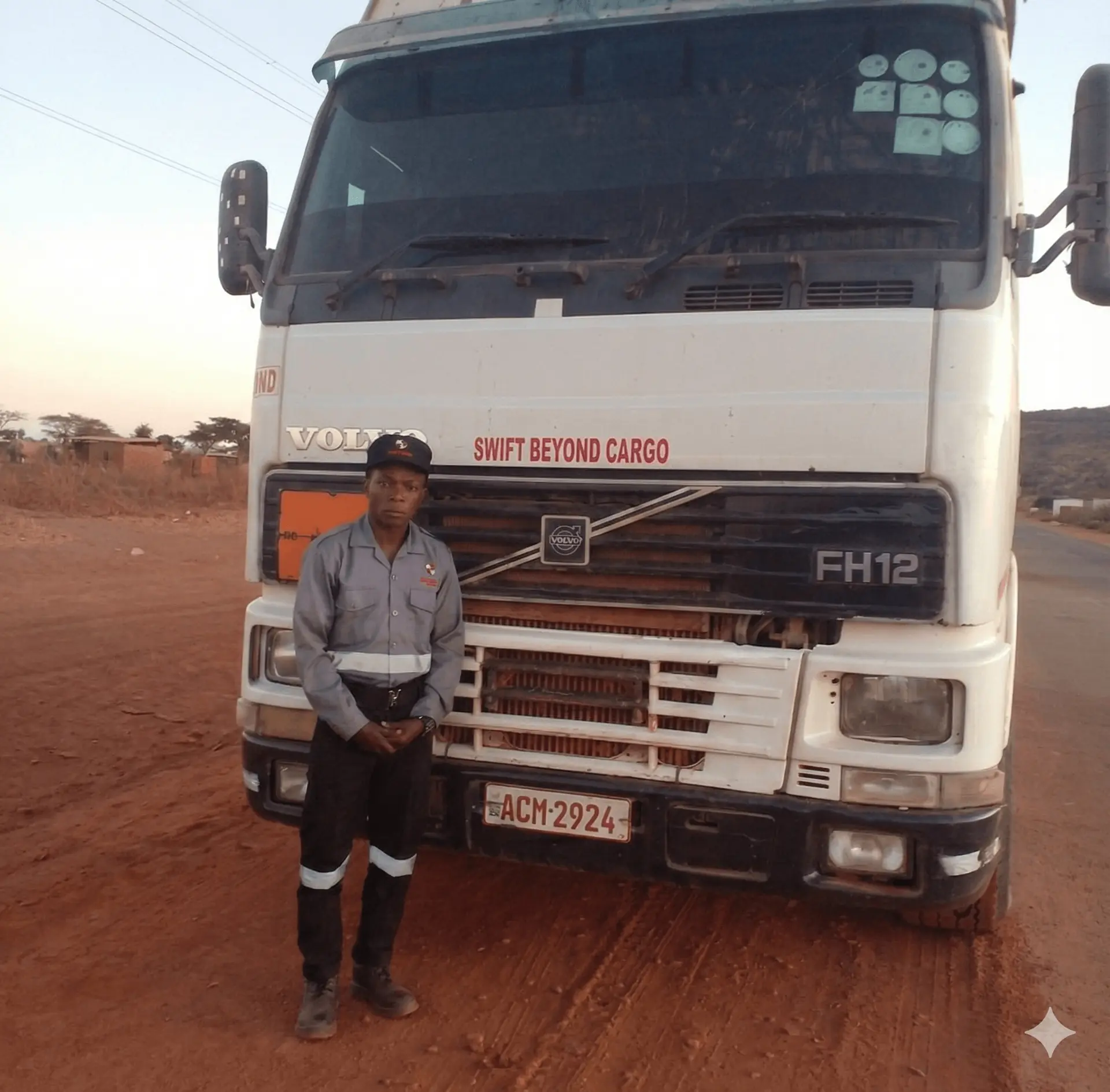 AGS security officer with transport vehicle
